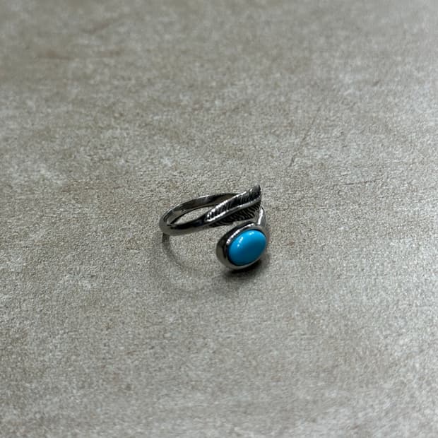 Blue feather Ring - 블루 깃털 반지