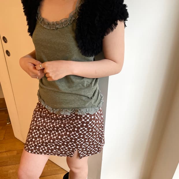 Frill bolero cardigan