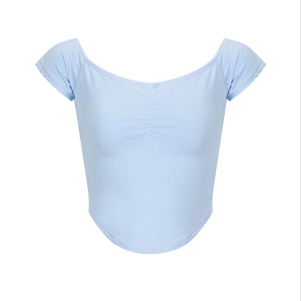 Abel Shirring Off-shoulder Top Sky Blue