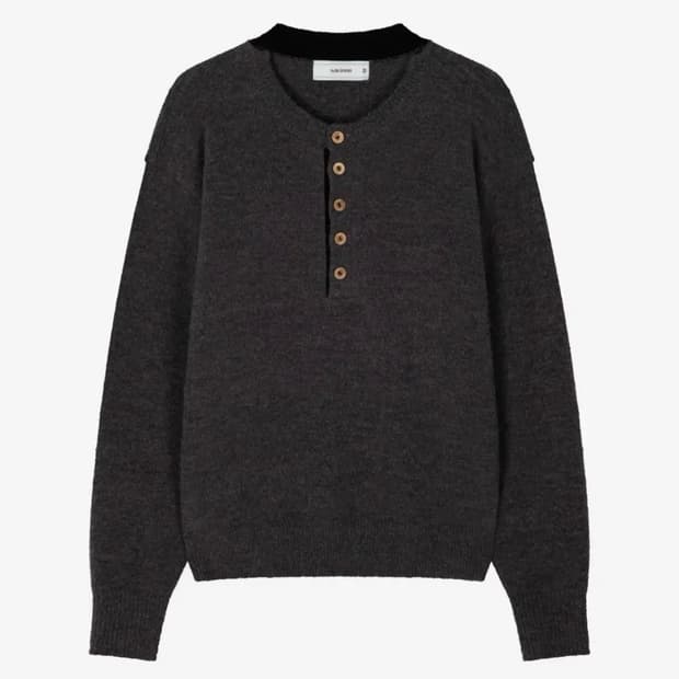 웨이비니스 알파카 헨리넥 차콜