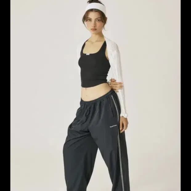 쓰리타임즈 테이프 조거팬츠 네이비 M