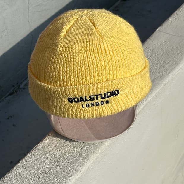 [F] 골스튜디오 로고 옐로우 비니 모자