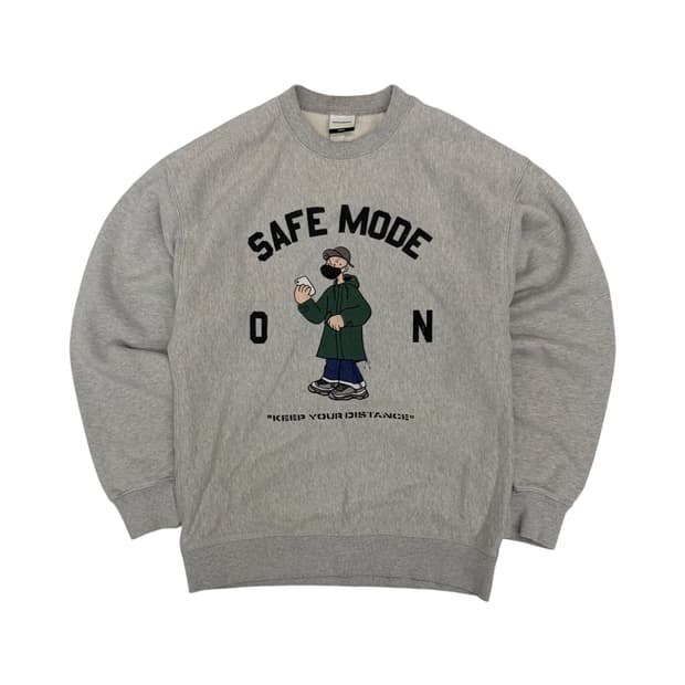 아웃스탠딩 오버핏 그레이 맨투맨 