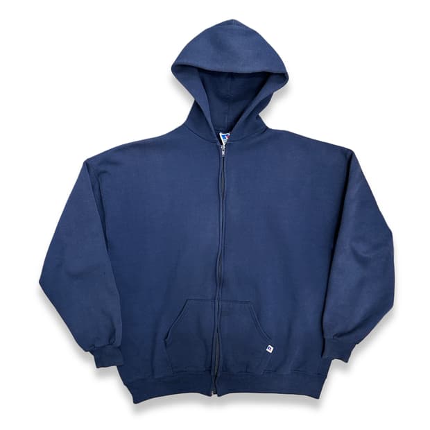 90s 러셀 네이비 후드집업 XXL