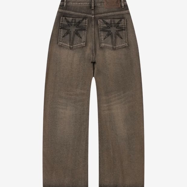 이우가마카라스 니들워크 데님 팬츠 1size