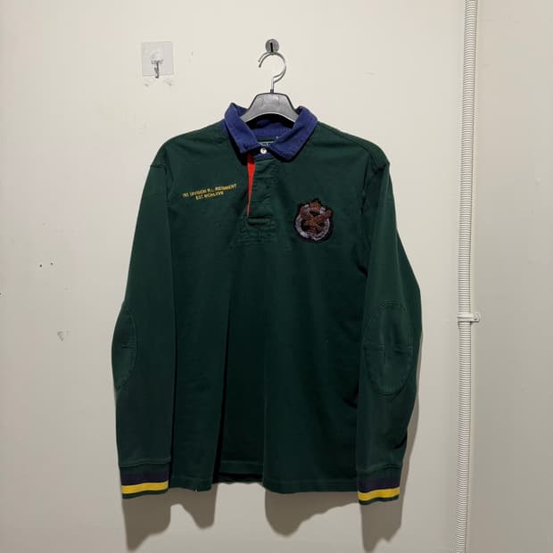 폴로 랄프로렌 엘보패치 럭비 티셔츠