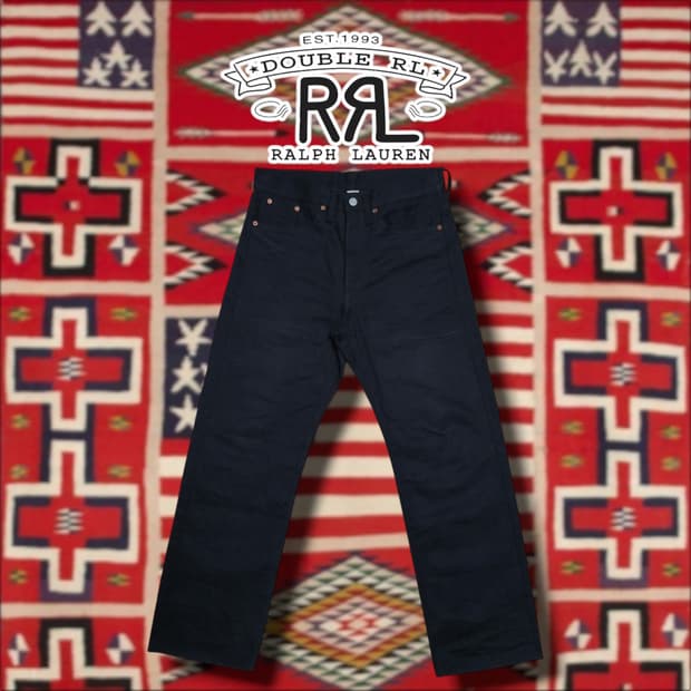 [29x30] RRL 더블알엘 빈티지 파이브포켓 데님 팬츠 블랙 온 블랙