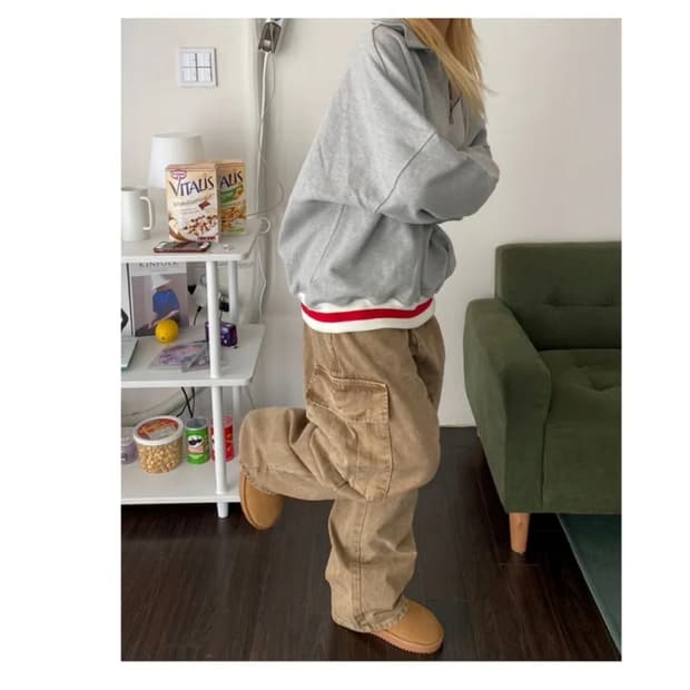 아워웨이브룸 피그먼트 카고 바지 브라운 S