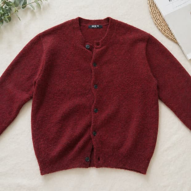 어베인 울 크롭 니트 가디건 [RED]