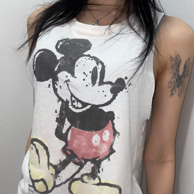 Hollister Sunfaded Mickey Cutoff Tank
