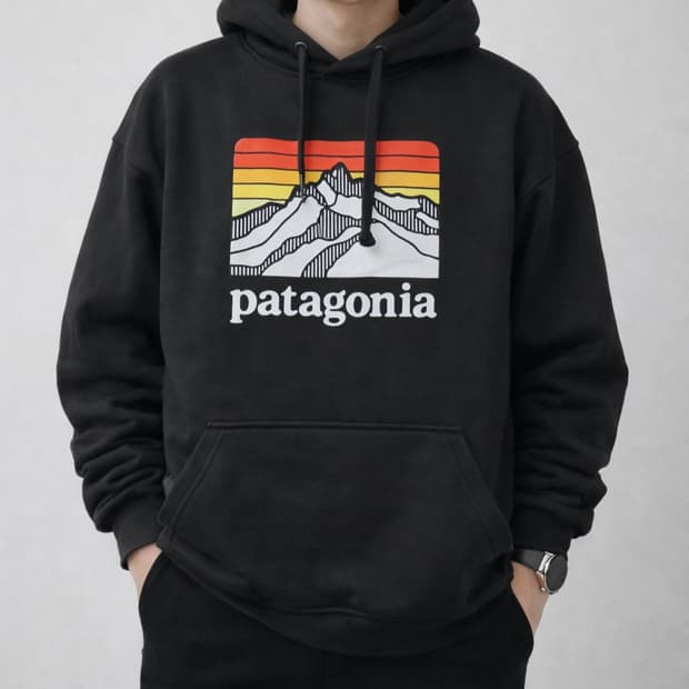 파타고니아 블랙 후드티