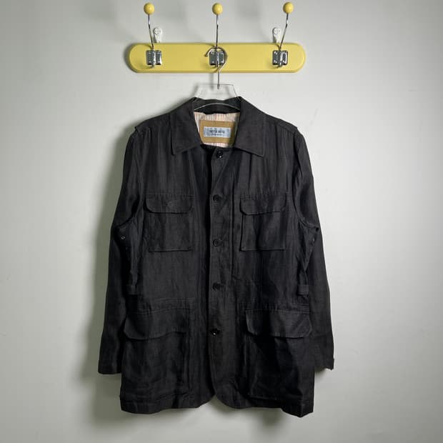 MITSUMINE 미츠미네 블랙 린넨 퍼티그 자켓 M