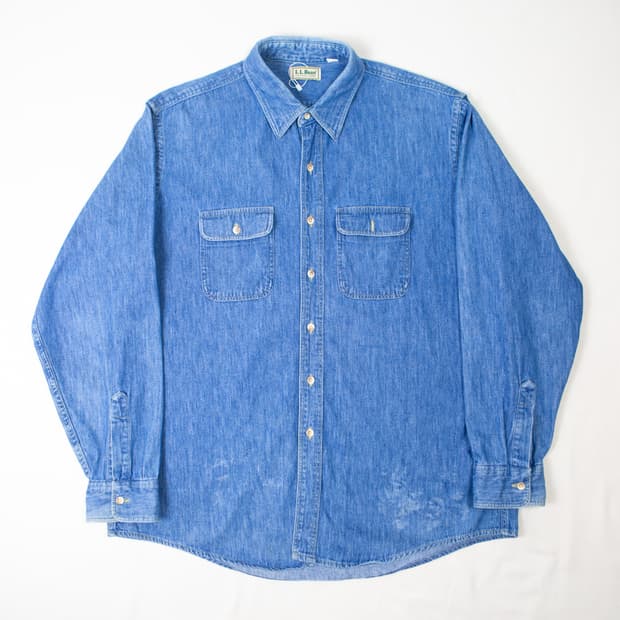 90s 엘엘빈 투포켓 데님 워크 셔츠