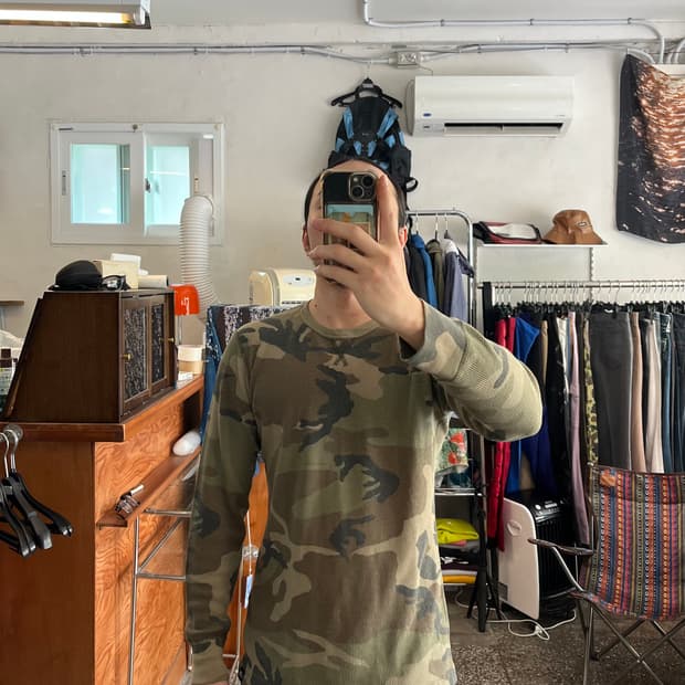 노스페이스 카모패턴 써멀 긴팔티셔츠