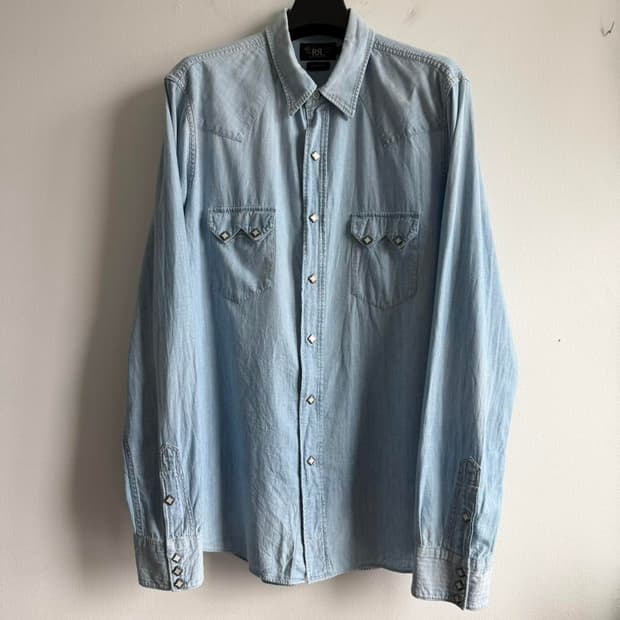 RRL 더블알엘 샴브레이 웨스턴 데님 셔츠