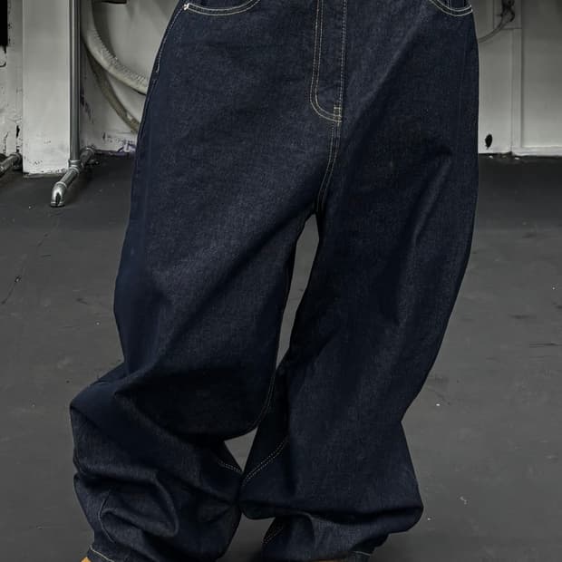 와이드 생지 데님팬츠
