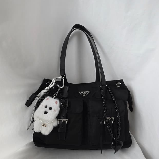 [정품 PRADA] 프라다 투포켓 나일론 숄더백 쇼퍼백