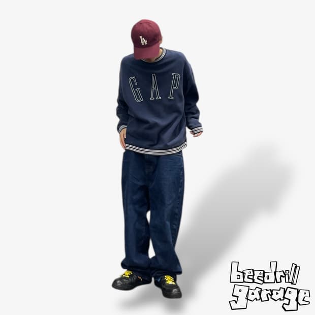 갭 시보리 배색 스웻셔츠 맨투맨