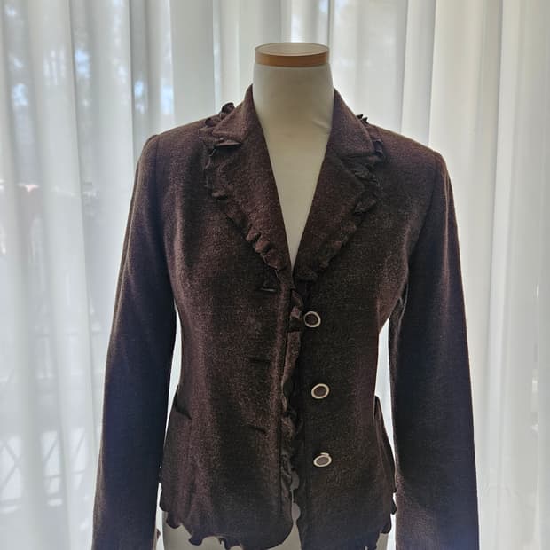 꾸레쥬 브라운 프릴자켓