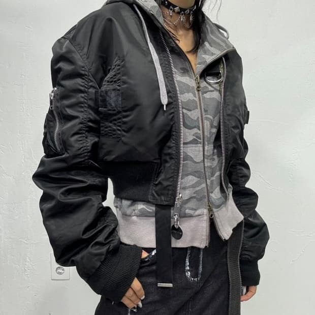 빈티지 디젤 리버시블 크롭 ma-1