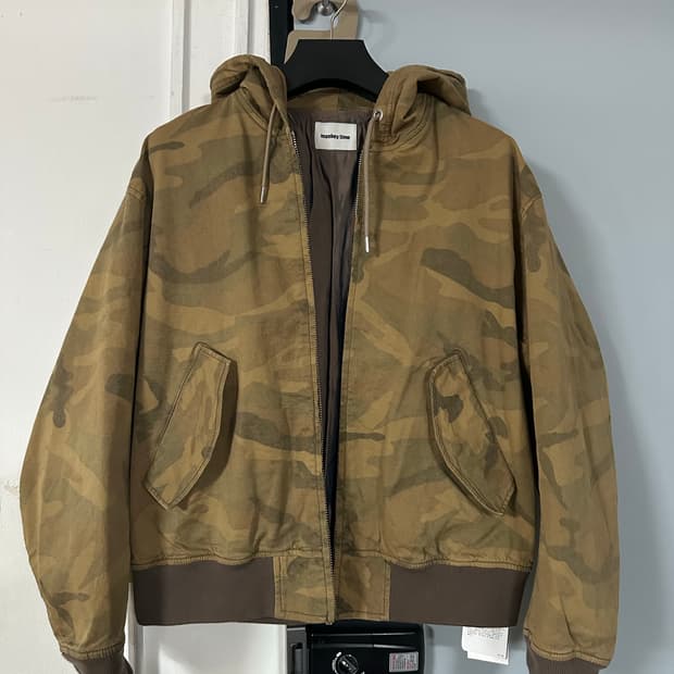 몽키타임 monkey time 카모 크롭 후드 점퍼 L 새상품