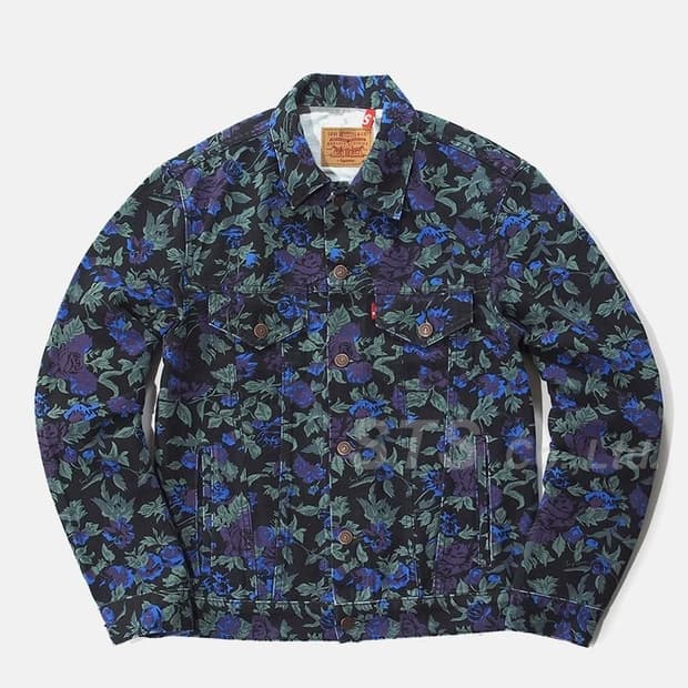 리바이스 x 슈프림 로즈 트러커 자켓 블랙 15ss
