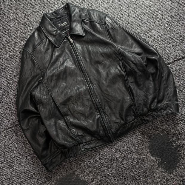 90s Docker 뉴질랜드 비건레더 싱글 레더 자켓 3801