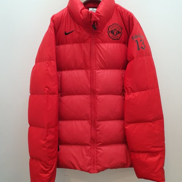나이키 맨유 덕다운 레드 숏패딩 