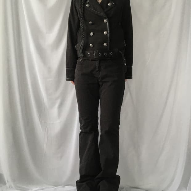 Algonquins double button belted jacket