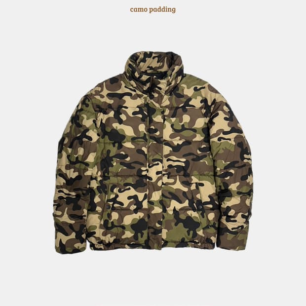 cotton on 카모 패딩