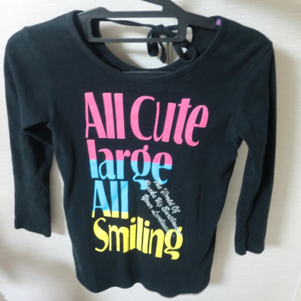 레터링 리본 롱슬리브 티 빈티지 펑크 러블리 니혼진 