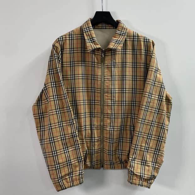 버버리 노바체크 리버시블 블루종 자켓 (on.331)