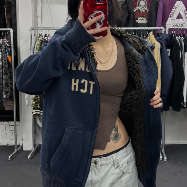 아베크롬비 울프죠 네이비 집업 자켓