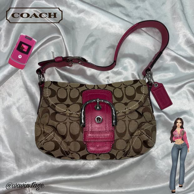 빈티지 코치 숄더백 핑크 가방 y2k