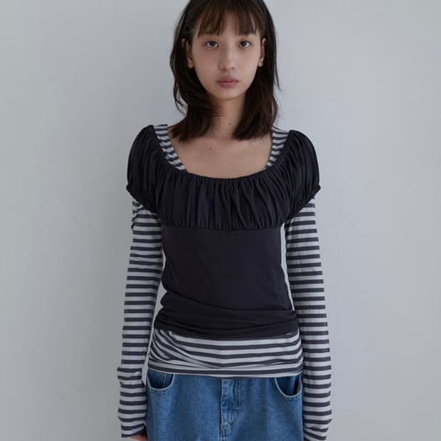 노컨텐츠 셔링 레이어드 티