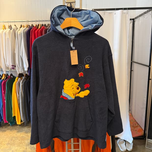 90s Pooh 플리스 아노락 후드티(라지)