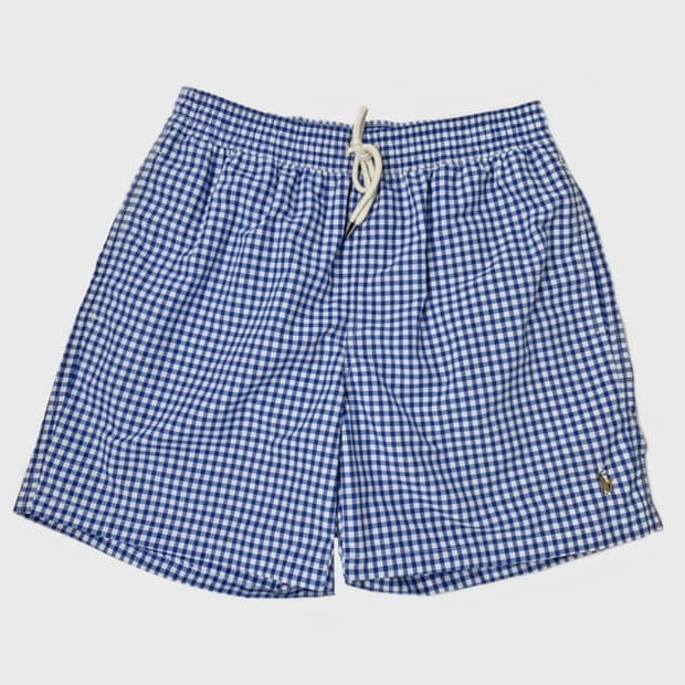 폴로 랄프로렌 스윔팬츠 수영복 반바지 블루체크/멀티포니