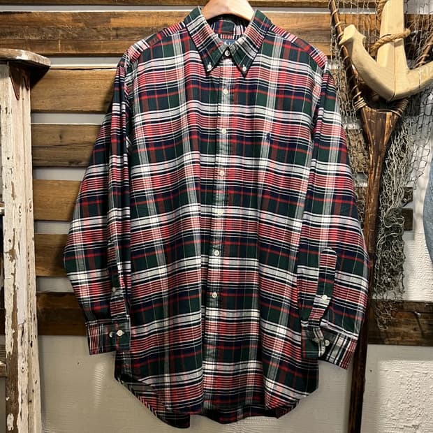 [2XL]폴로 랄프로렌 CLASSIC FIT 타탄체크 옥스포드 셔츠