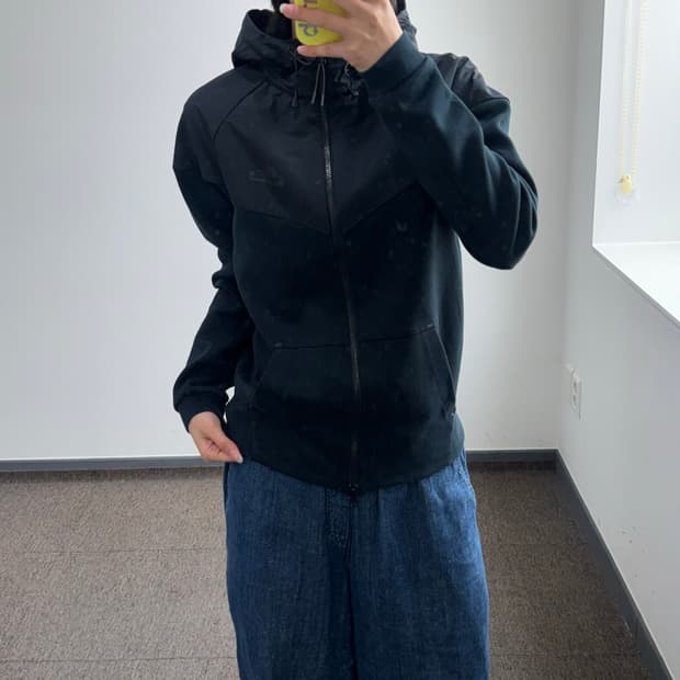 Nike 나이키 스몰로고 블랙 배색 후드집업