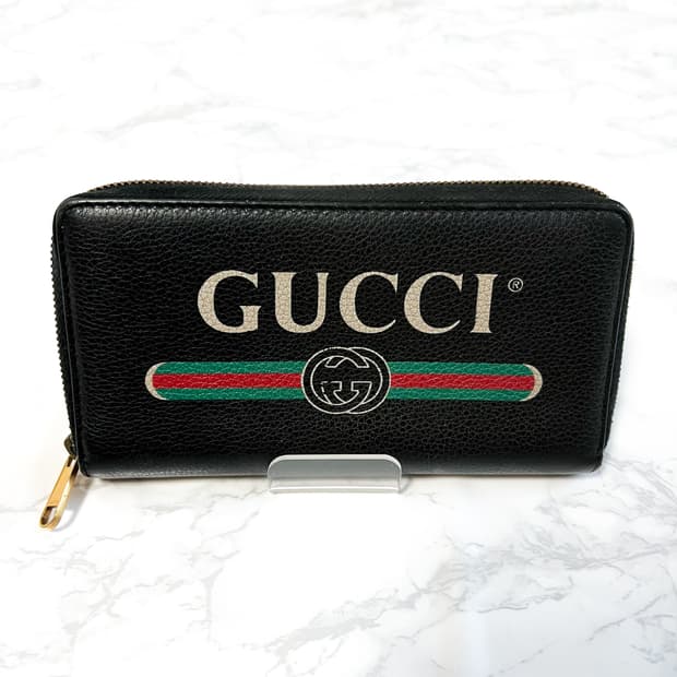 구찌 띠로고 지퍼 장지갑