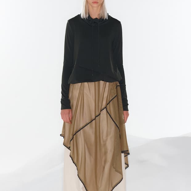 OPEN YY LACE TRIM ADJUSTABLE DRESS (카키)