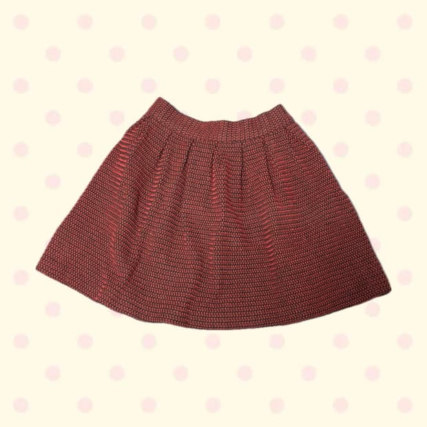 빈티지 레드 미니 스커트