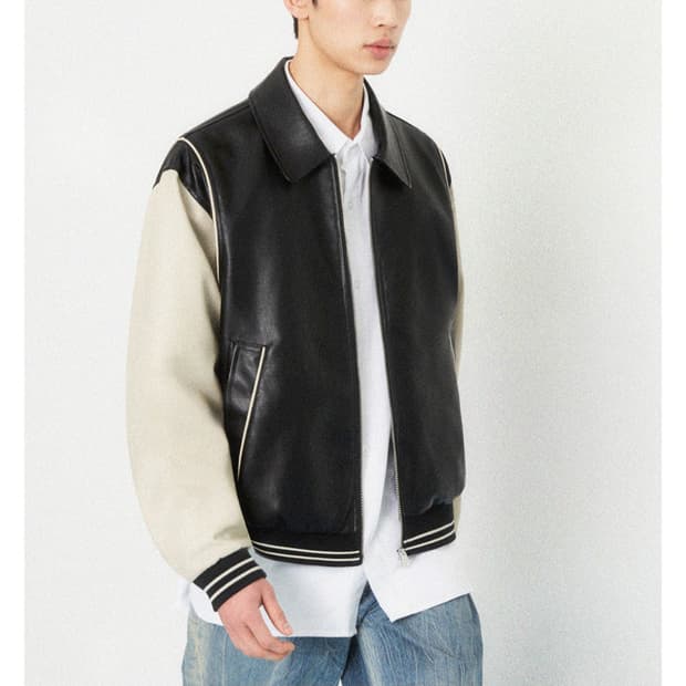키뮤어 에코 레더 바시티 자켓 / 남성 자켓 / 남자 자켓 