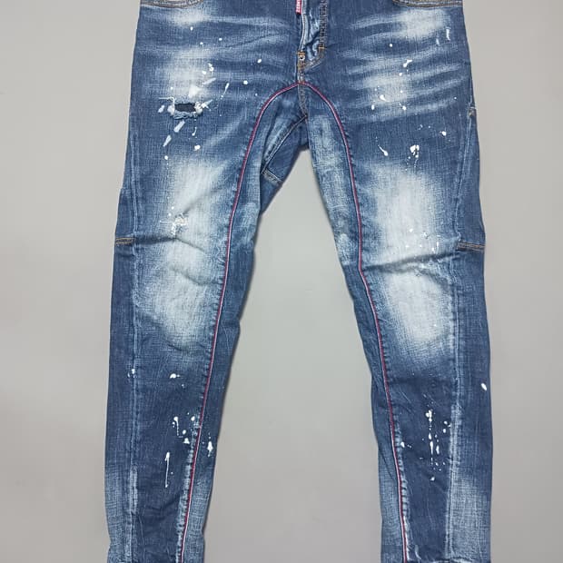 [48] 디스퀘어드2 레드스티치 타이디바이커진 청바지 32 33