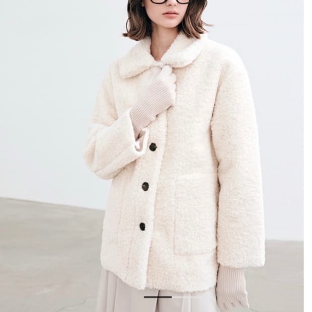 얀13 더플 무스탕 자켓 아이보리