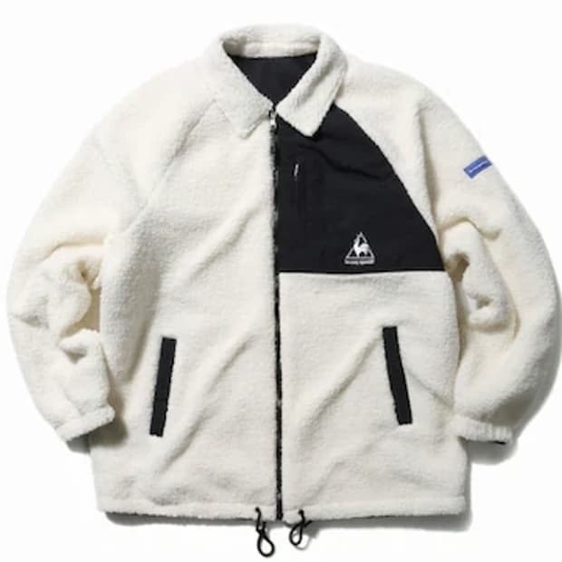 르꼬끄) 빈티지 리버시블 듀스 코치 블랙x아이보리 후리스바람막이 자켓