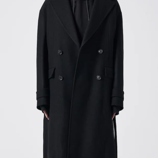 준지 멕시 코트 블랙 48사이즈