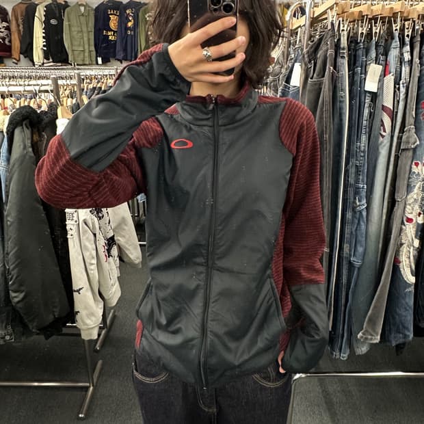 L)오클리 빈티지 나일론 플리스자켓