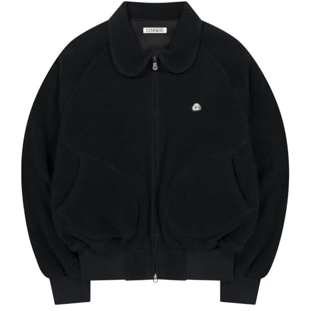 코이세이오 라운드 카라 플리스 자켓 블랙