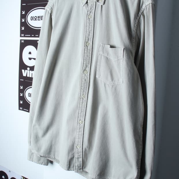 (XL-2XL) 자라 셔츠 남방 새상품 워싱 베이지 무지-H34495